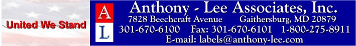 Anthony-Lee Associates, Inc., 7828 Beechcraft Ave., Gaithersburg, MD 20879 - 301-670-6100 - fax:301-670-6101 - 1-800-275-8911